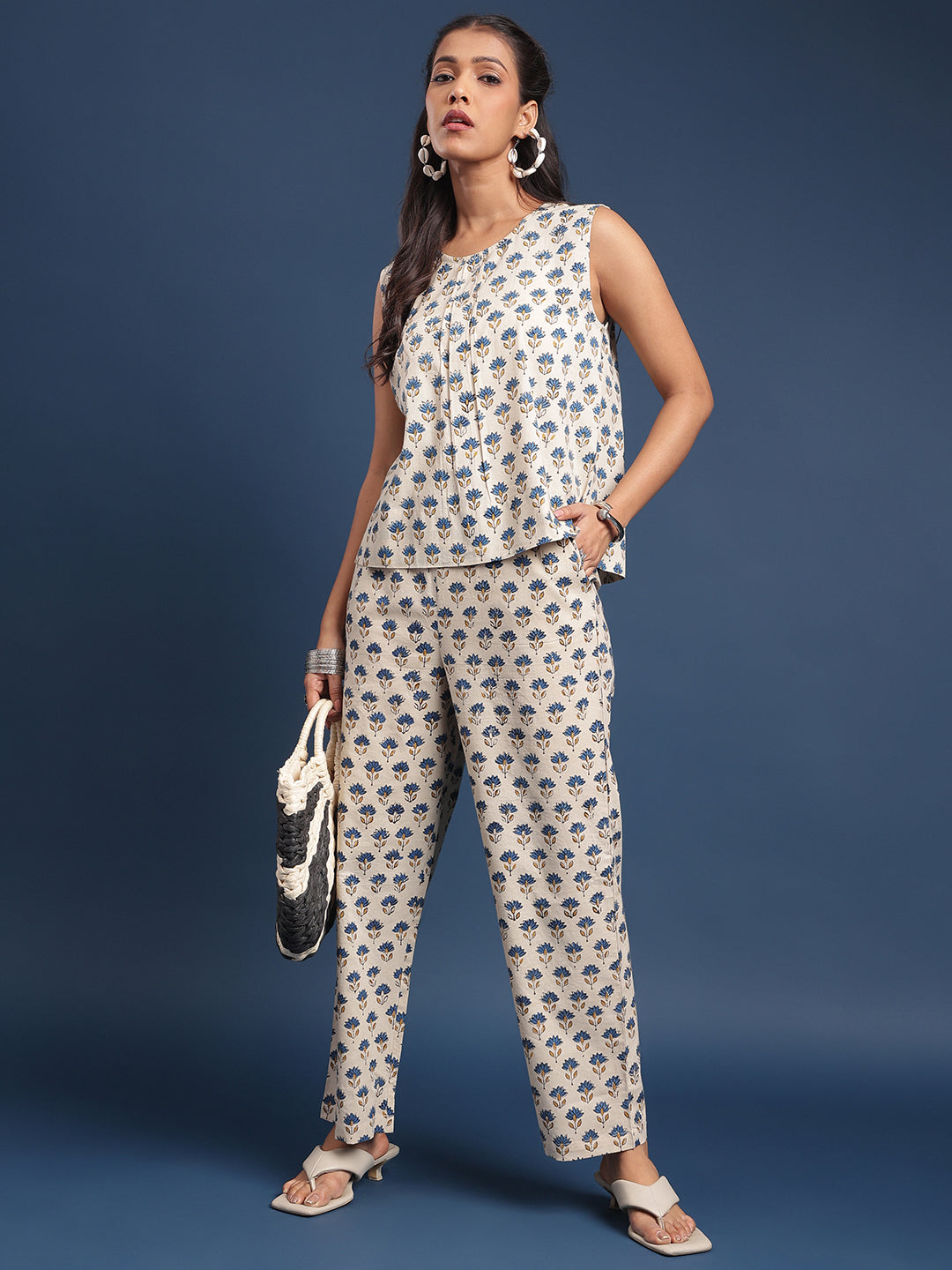 Women Printed Co-ord Set Bagru Buti