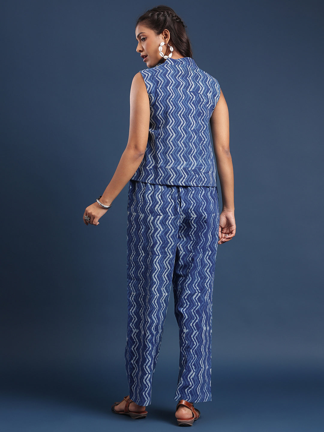 Women Printed Co-ord Set Indigo
