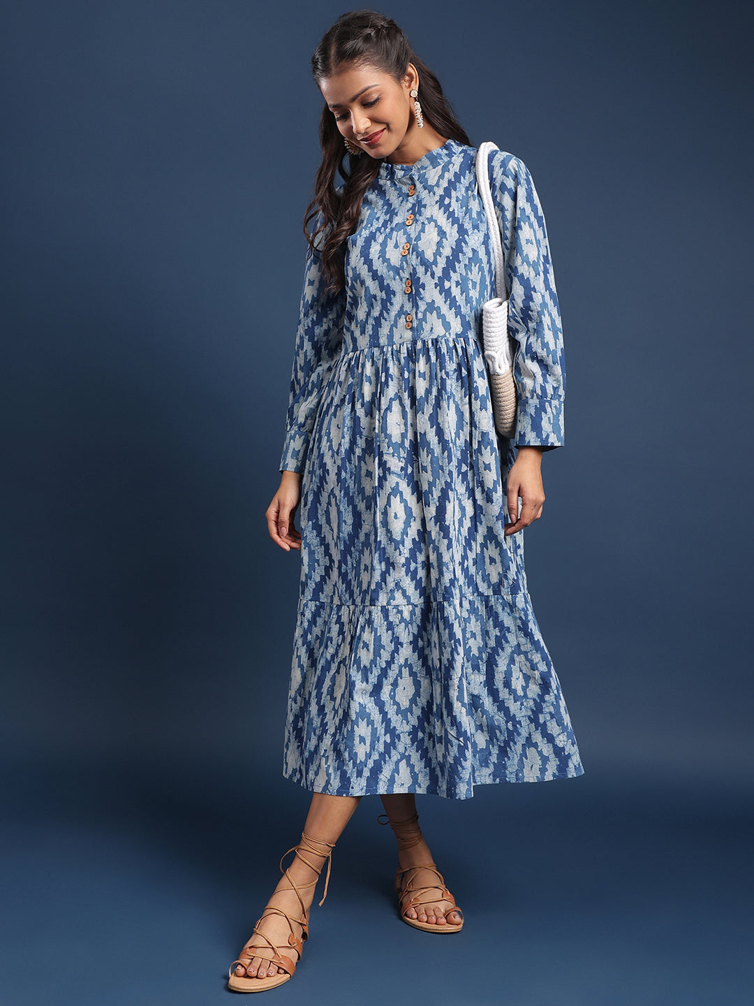 Women Cotton dress Fiona Indigo