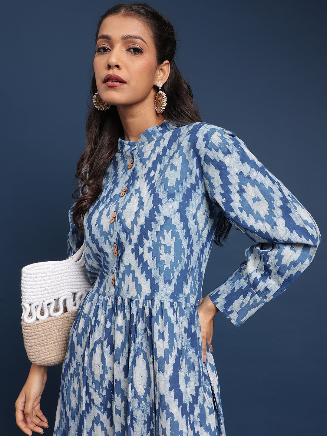 Women Cotton dress Fiona Indigo