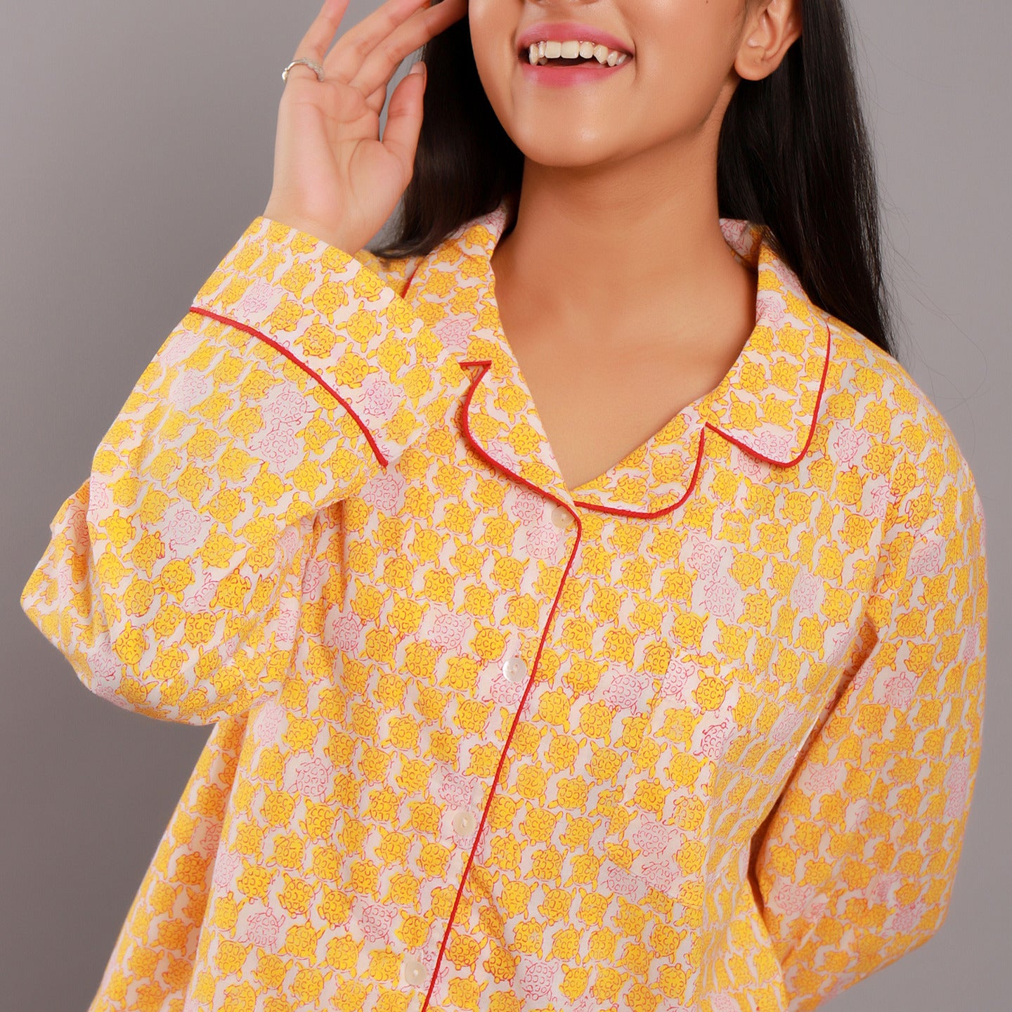Tortoise Night Suit PJ Set Yellow