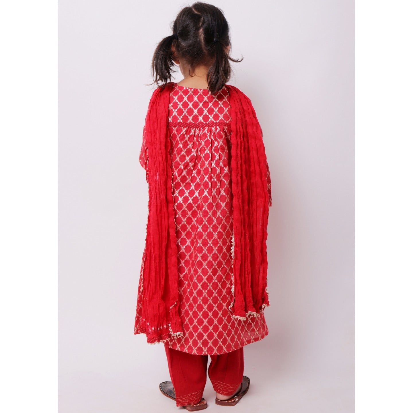 Banarasi Shaili Kurta Set Red