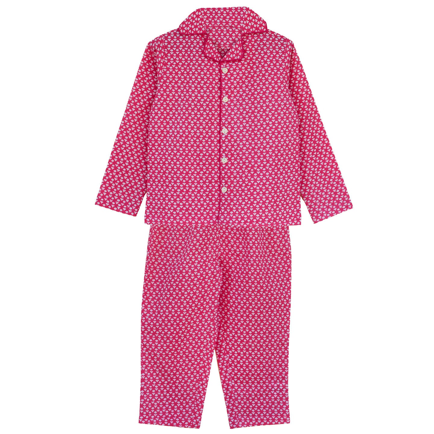 Printed Girl's Night Suit Buti Pink