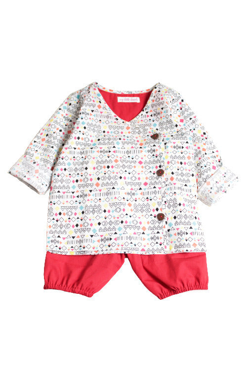 Geo Print Top + Bloomer