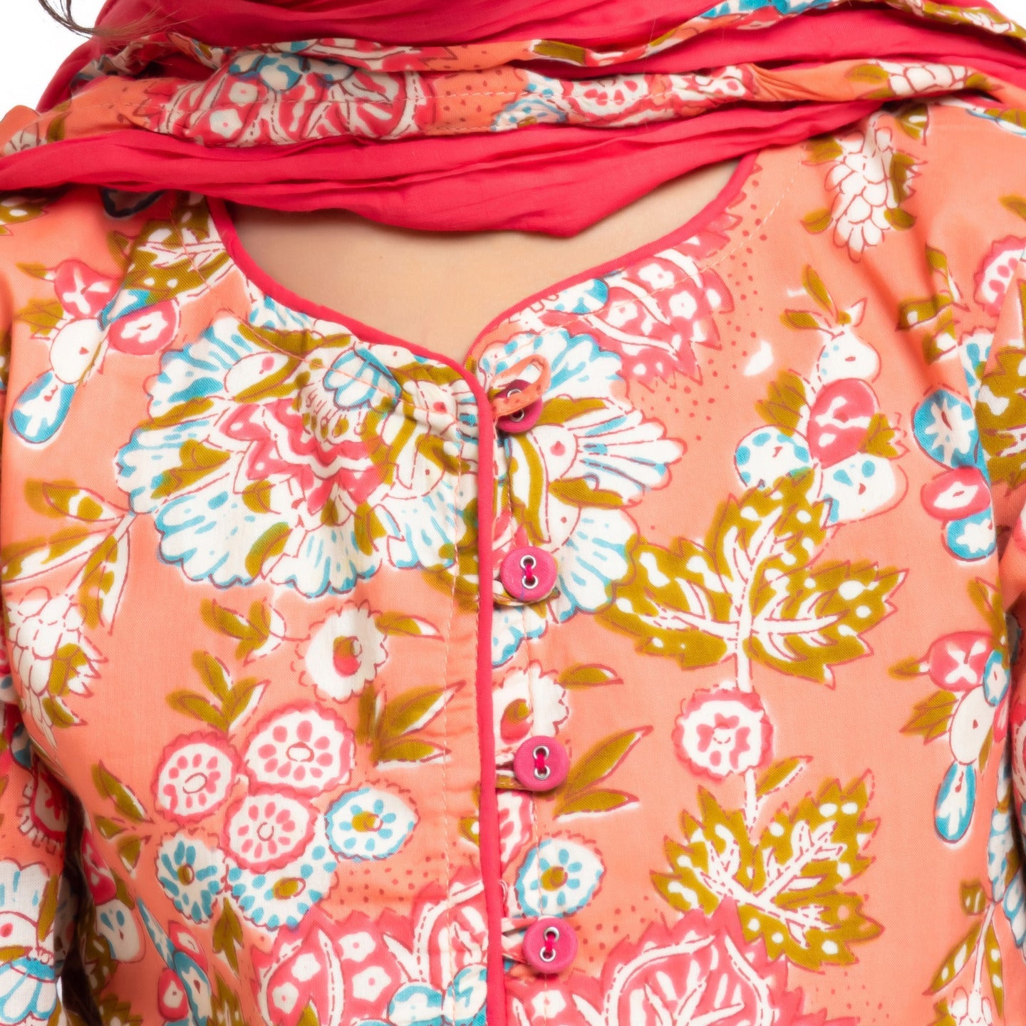 Papiha Kurta Set Peach Floral