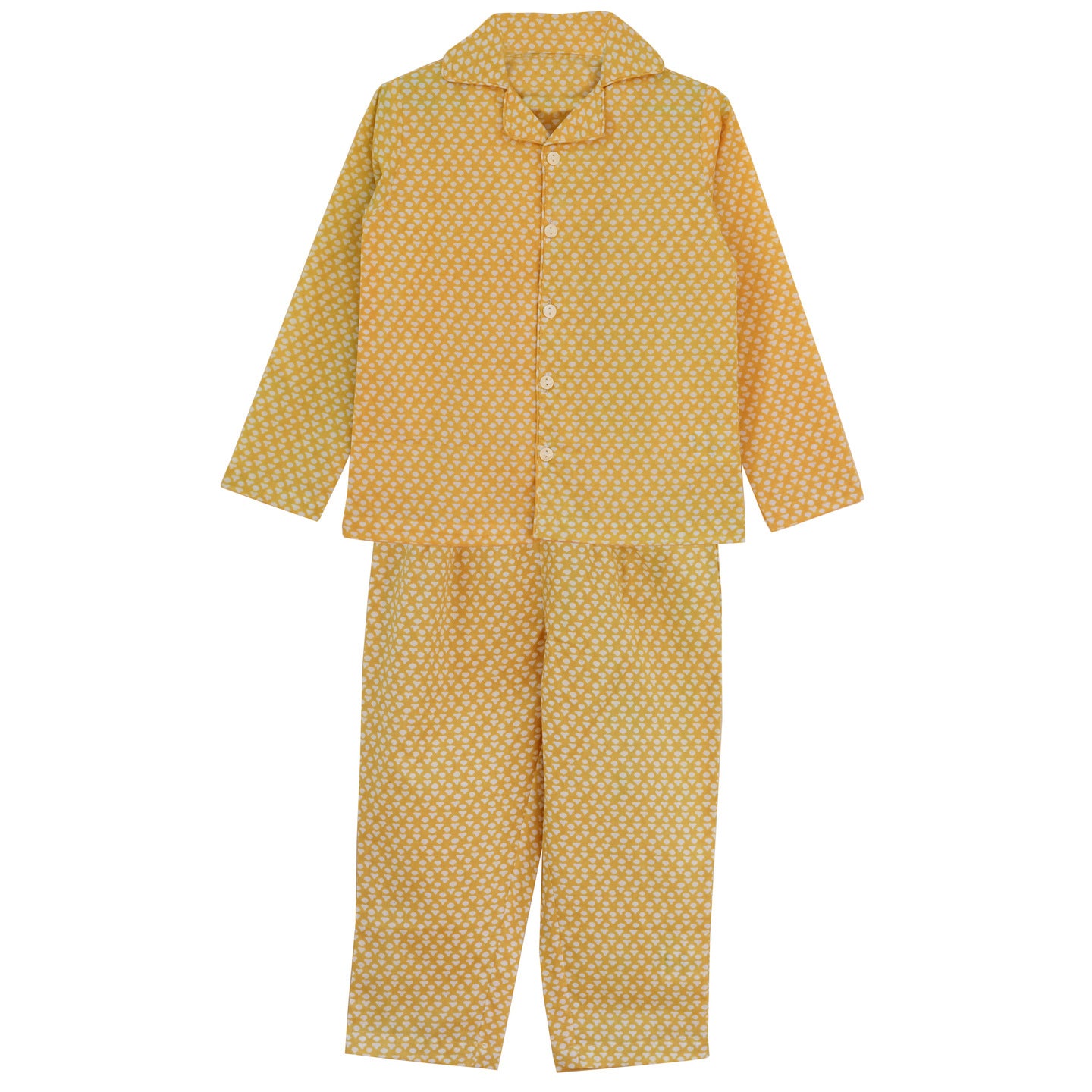 Printed Unisex Night Suit Buti Yellow
