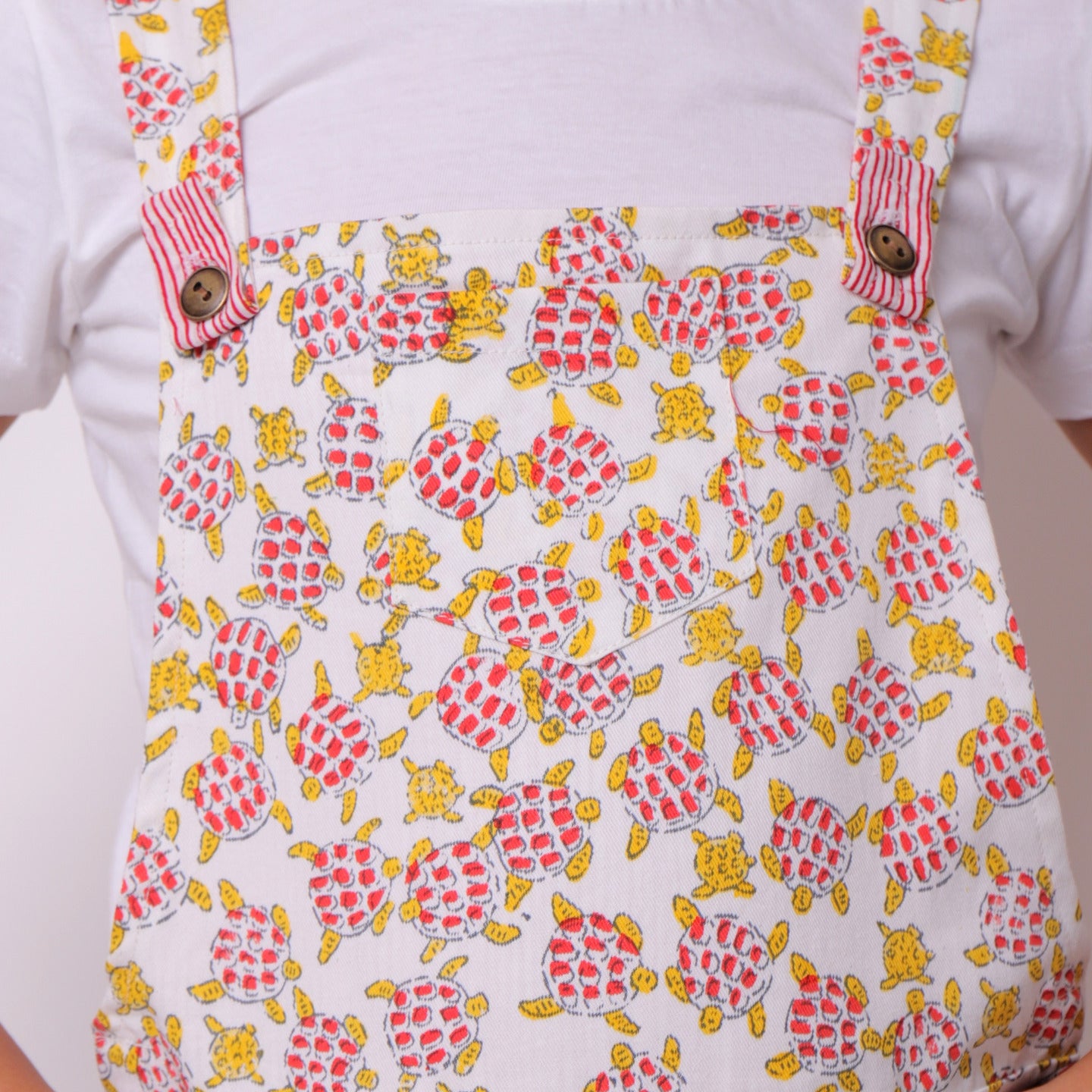 Tortoise print Full Length Dungarees Red