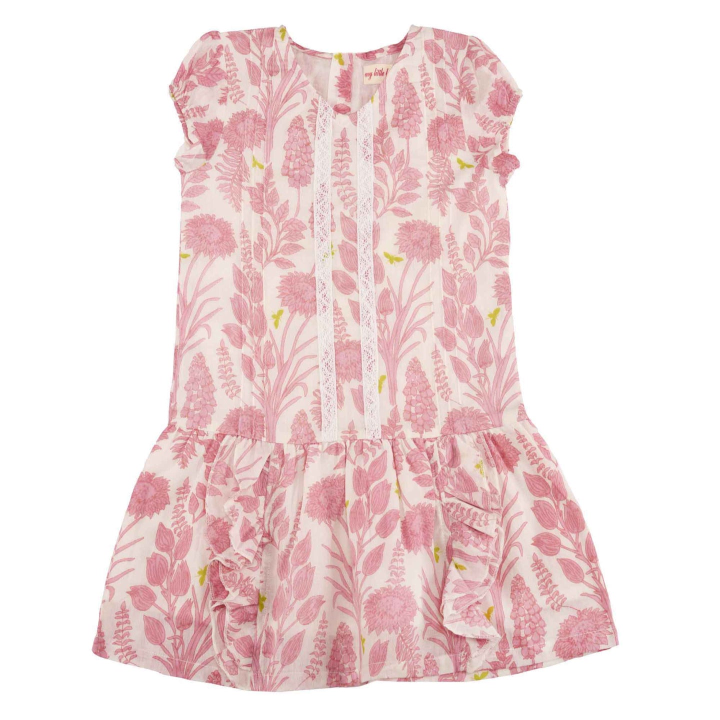 Girl's Printed Floral dress Pink