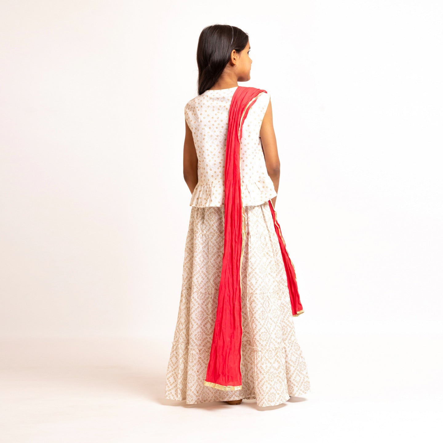 Girls Lehenga choli set White