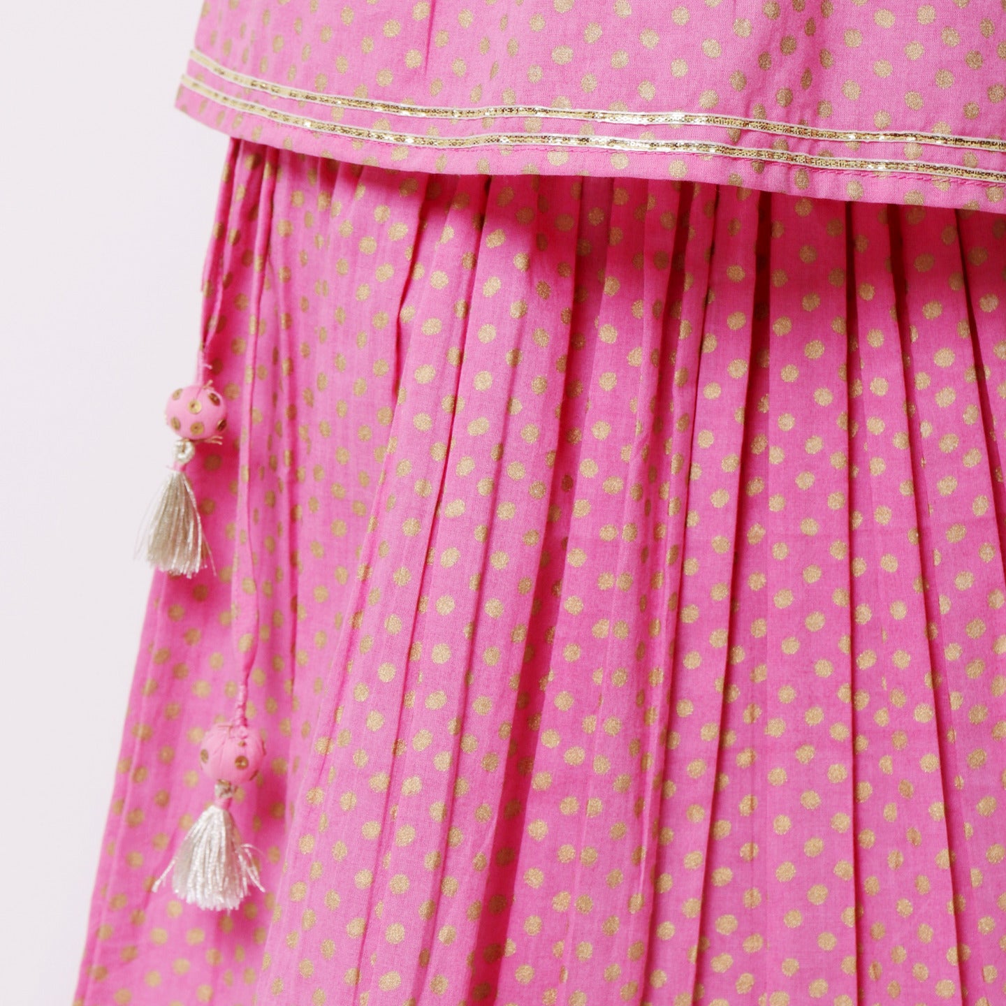Dot Pink Lehenga Choli Set