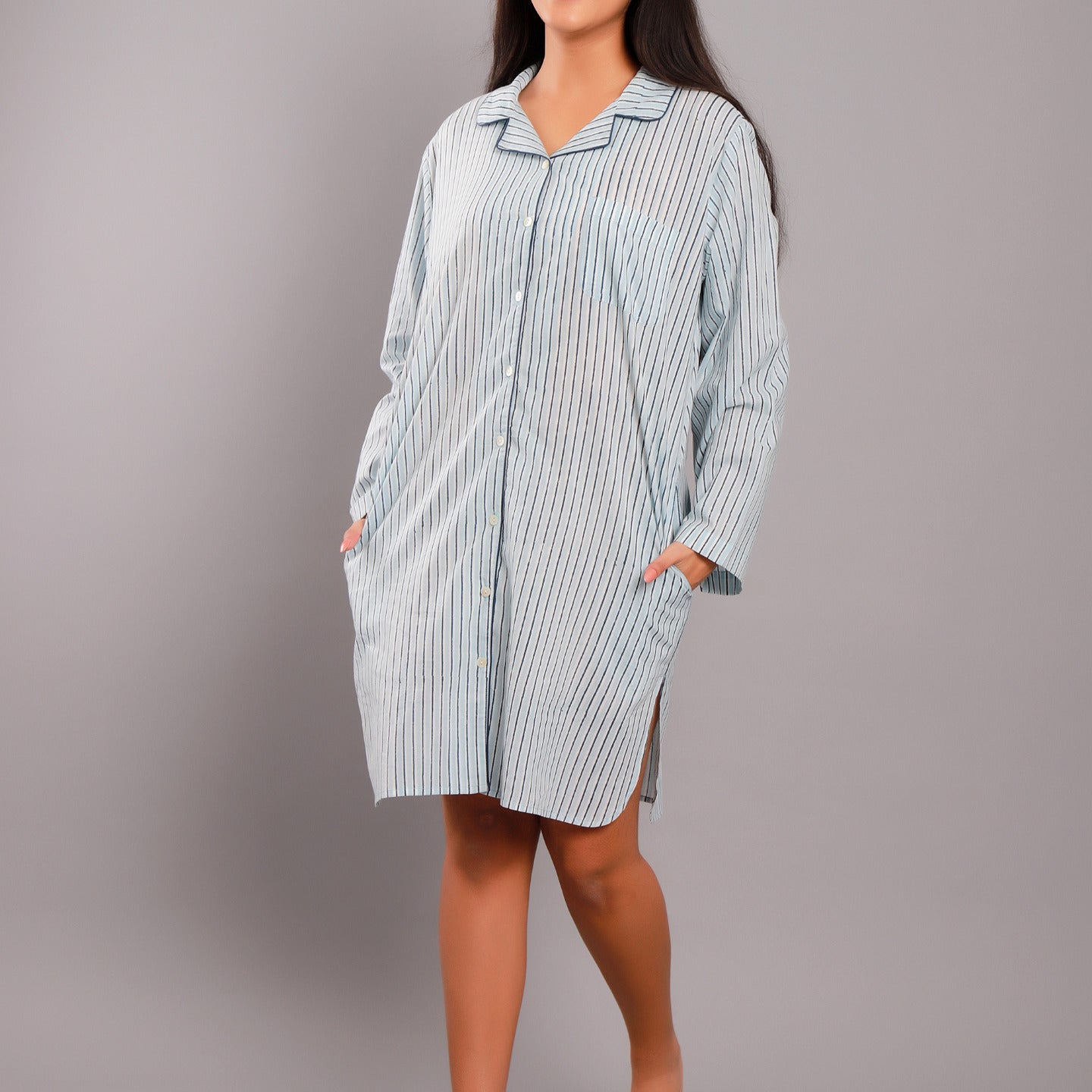 Striped Night Shirt Blue