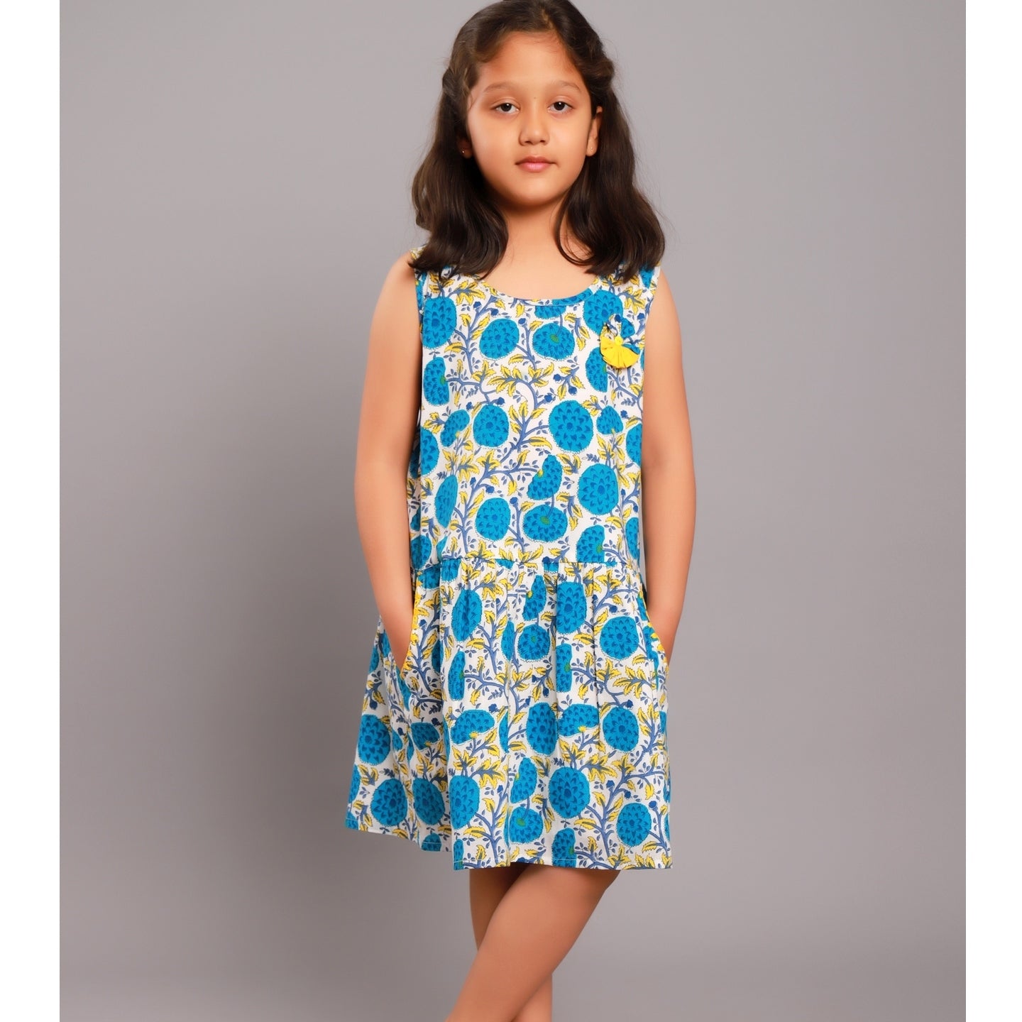 Lola Dress Marigold Blue