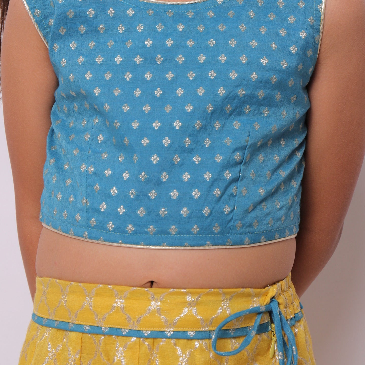 Banarasi Madhu Lehenga Blue- Yellow