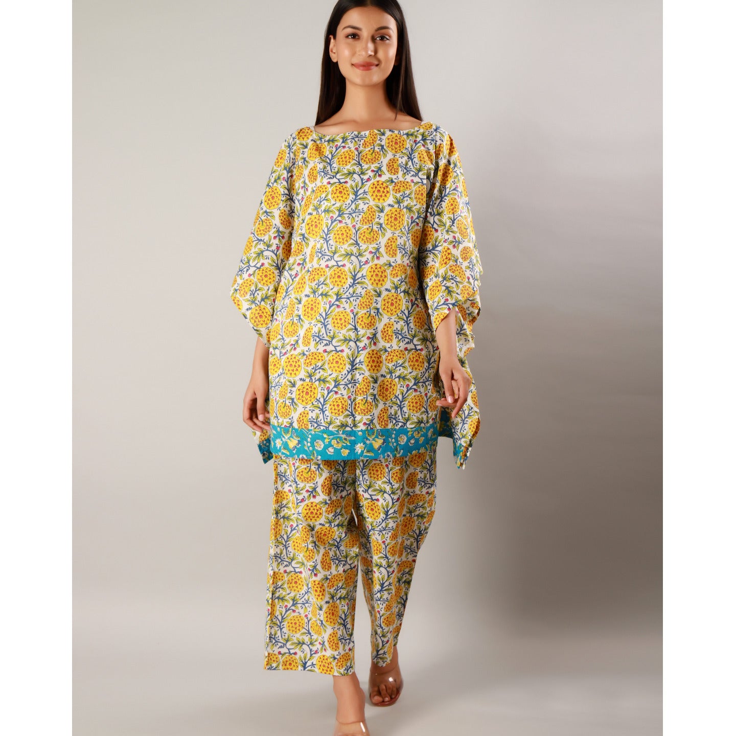 Marigold Kaftan PJ Set Yellow