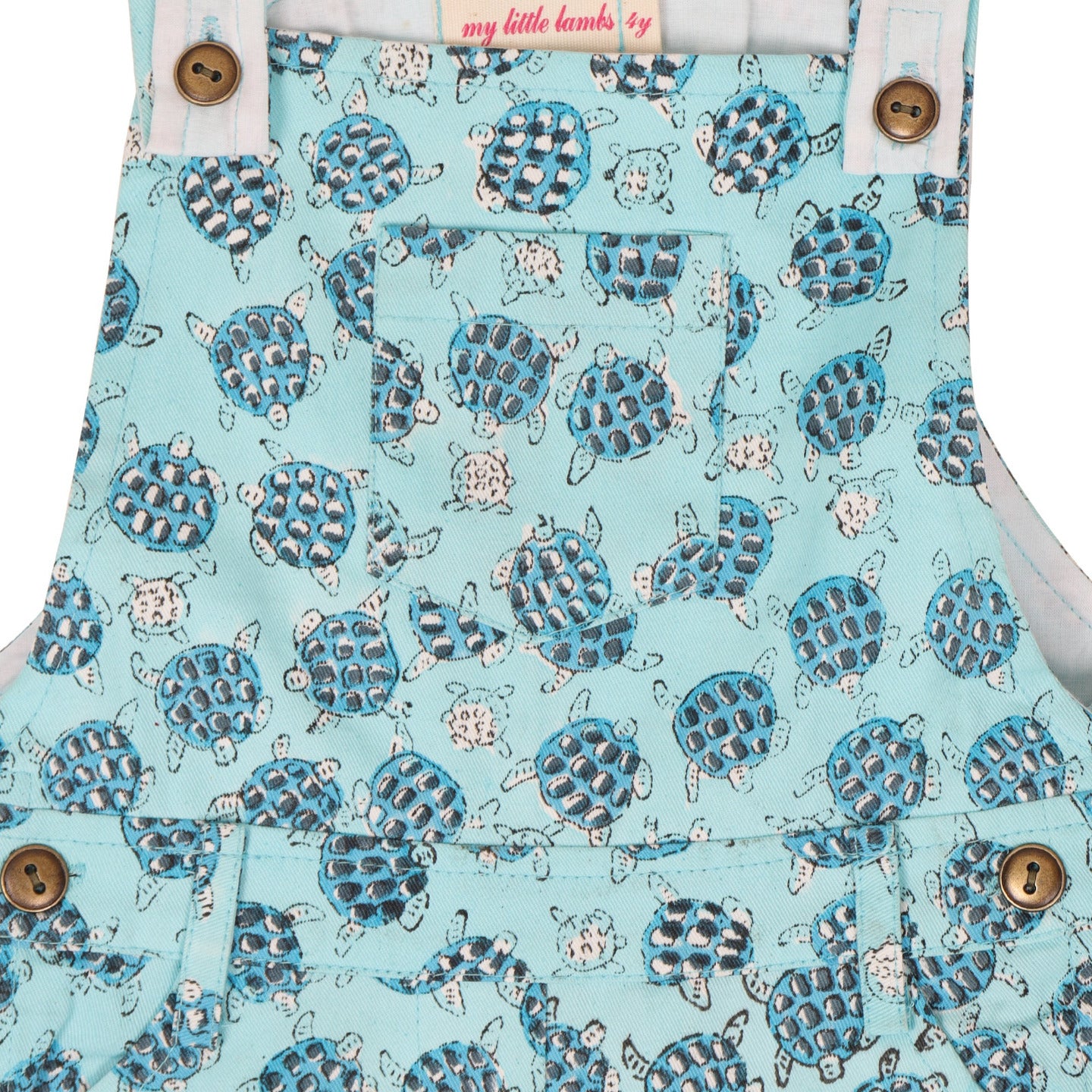 Tortoise print Full Length Dungarees Blue