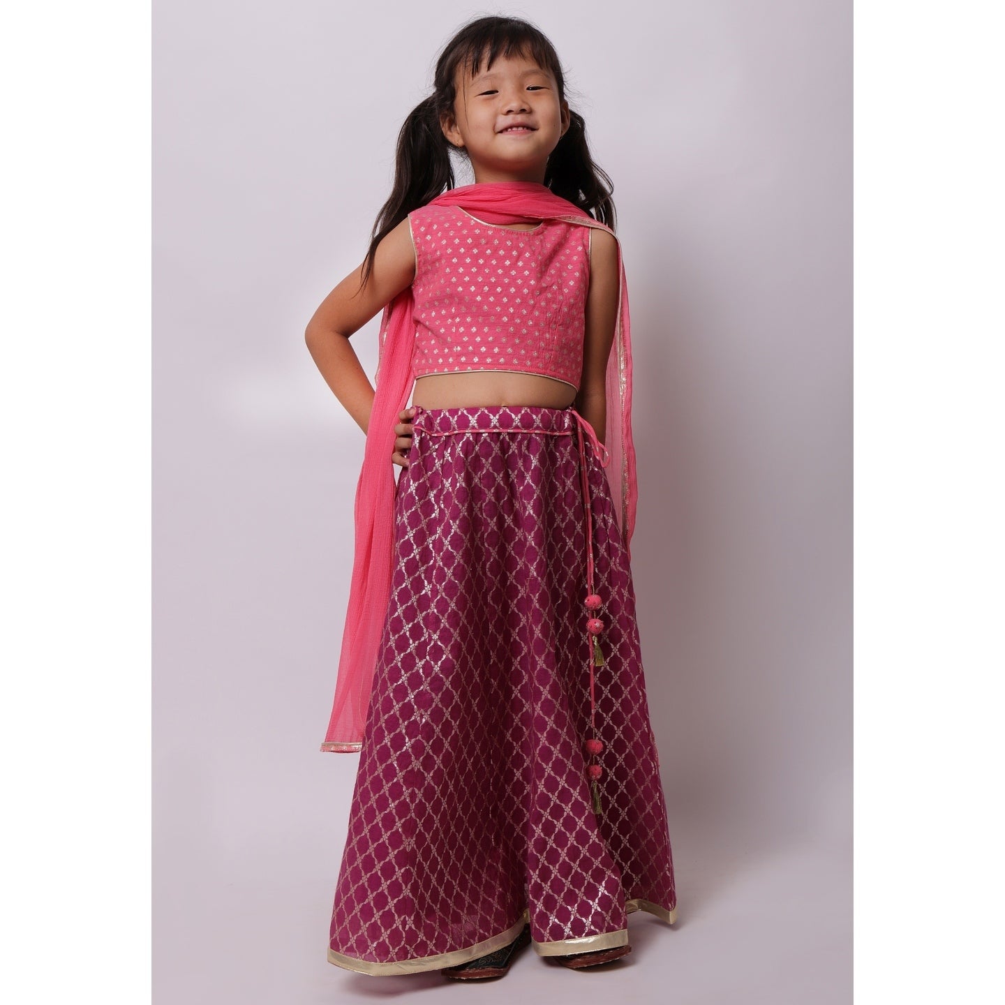 Banarasi Madhu Lehenga Pink- Purple