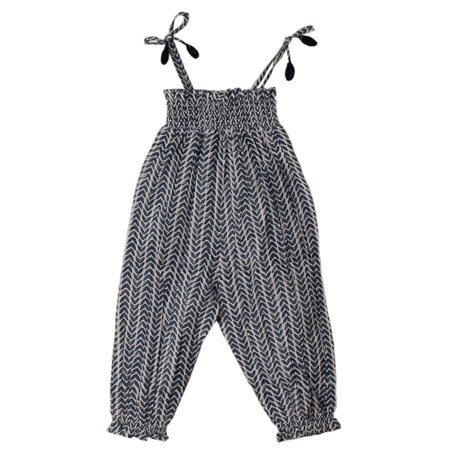 Gigi Baby Romper Leaves Blue