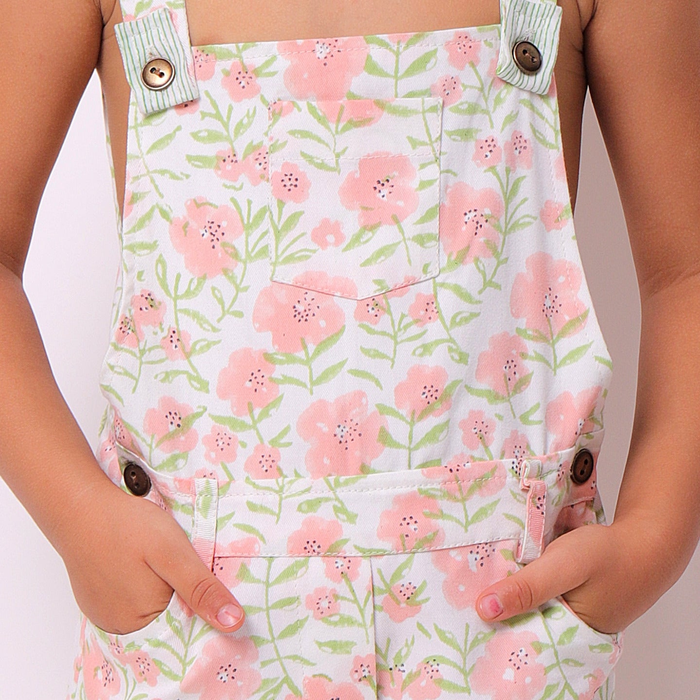 Floral Full length Dungaree Pink