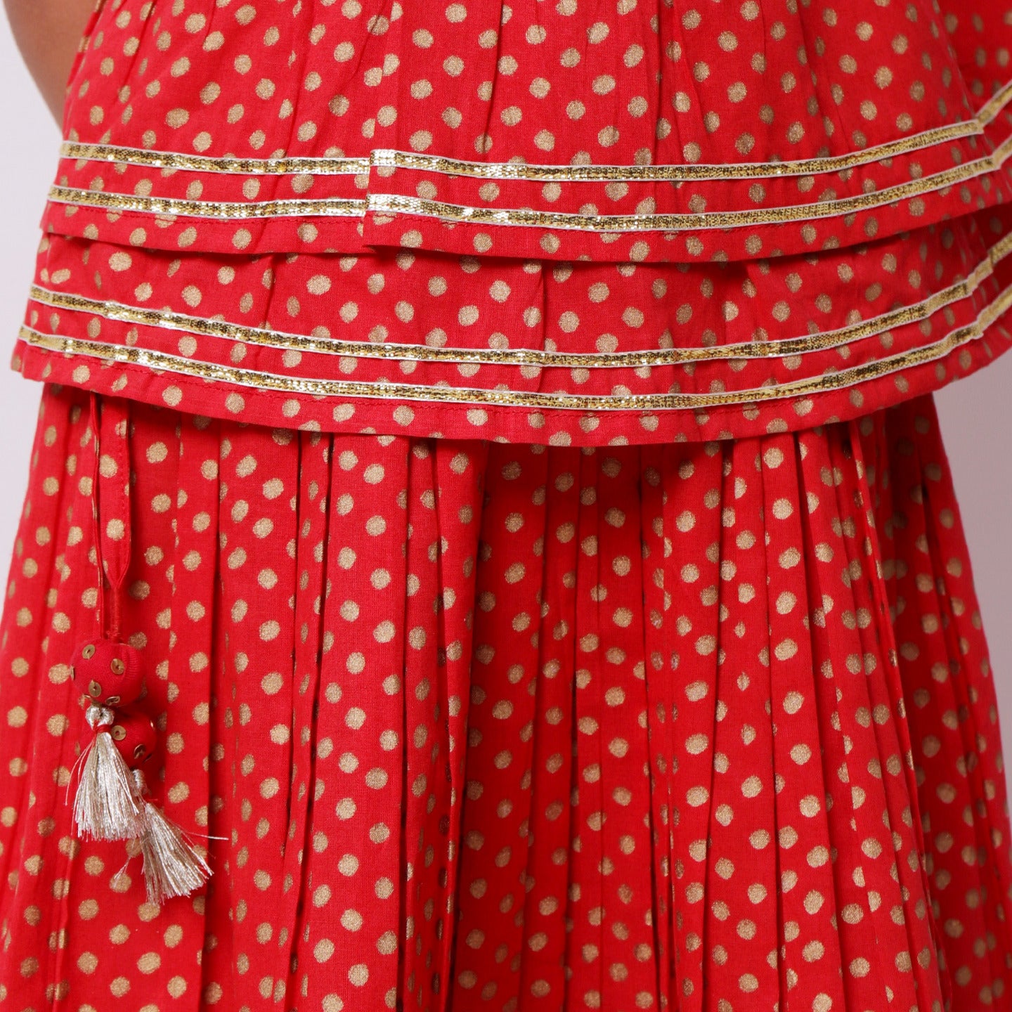 Dot Red Lehenga Choli Set