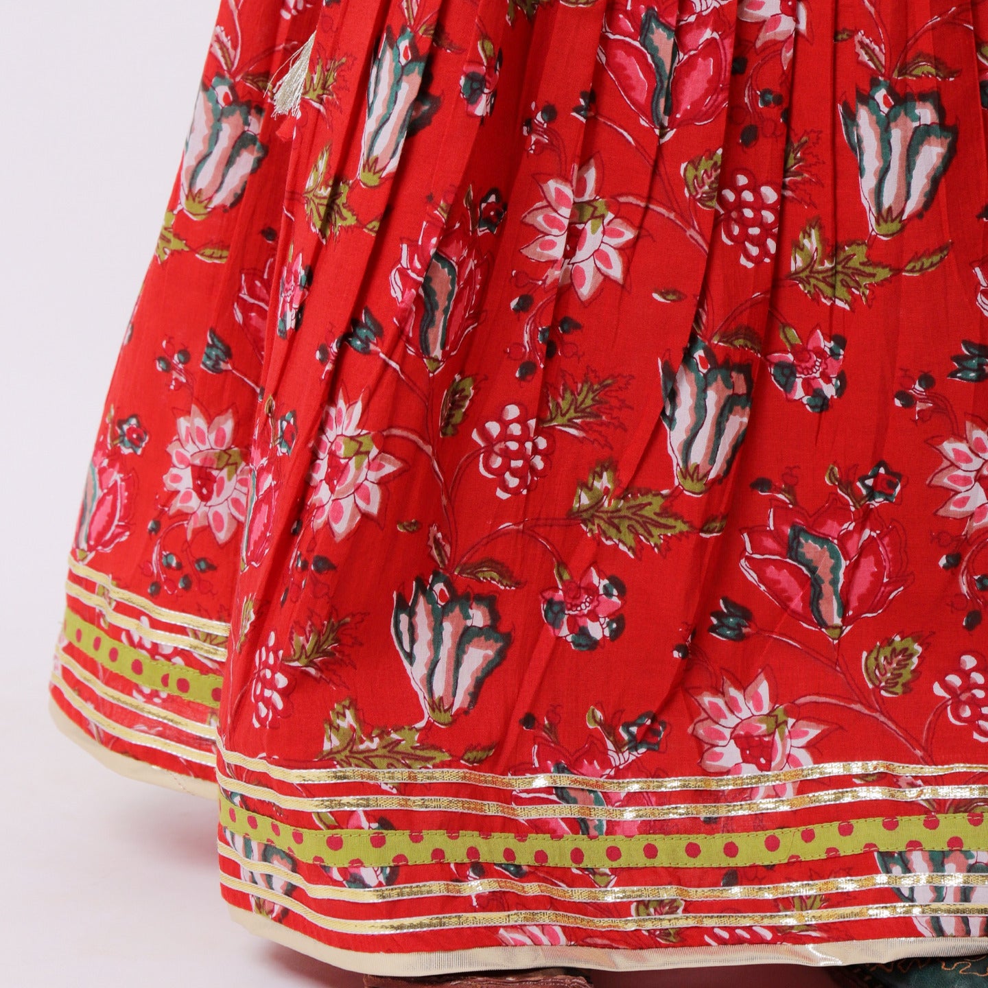 Red Jaal Lehenga Choli Set