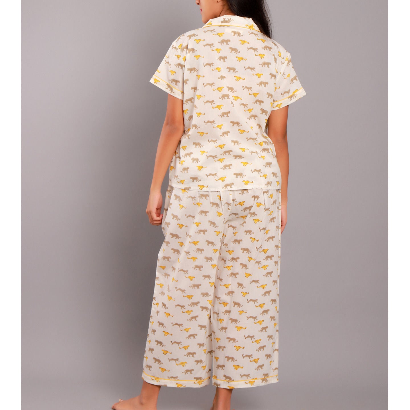 Leopard Night Suit Capris Set