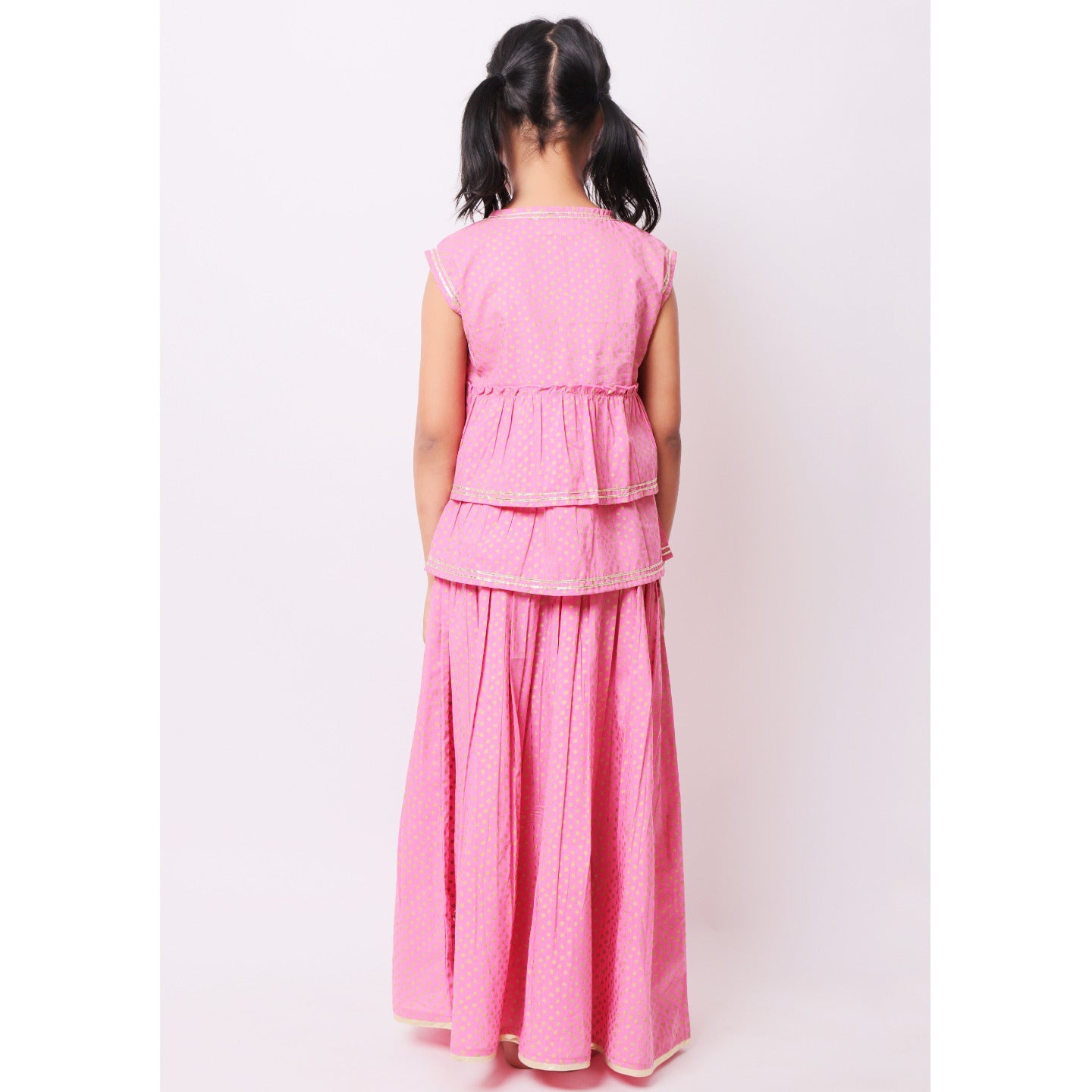 Dot Pink Lehenga Choli Set