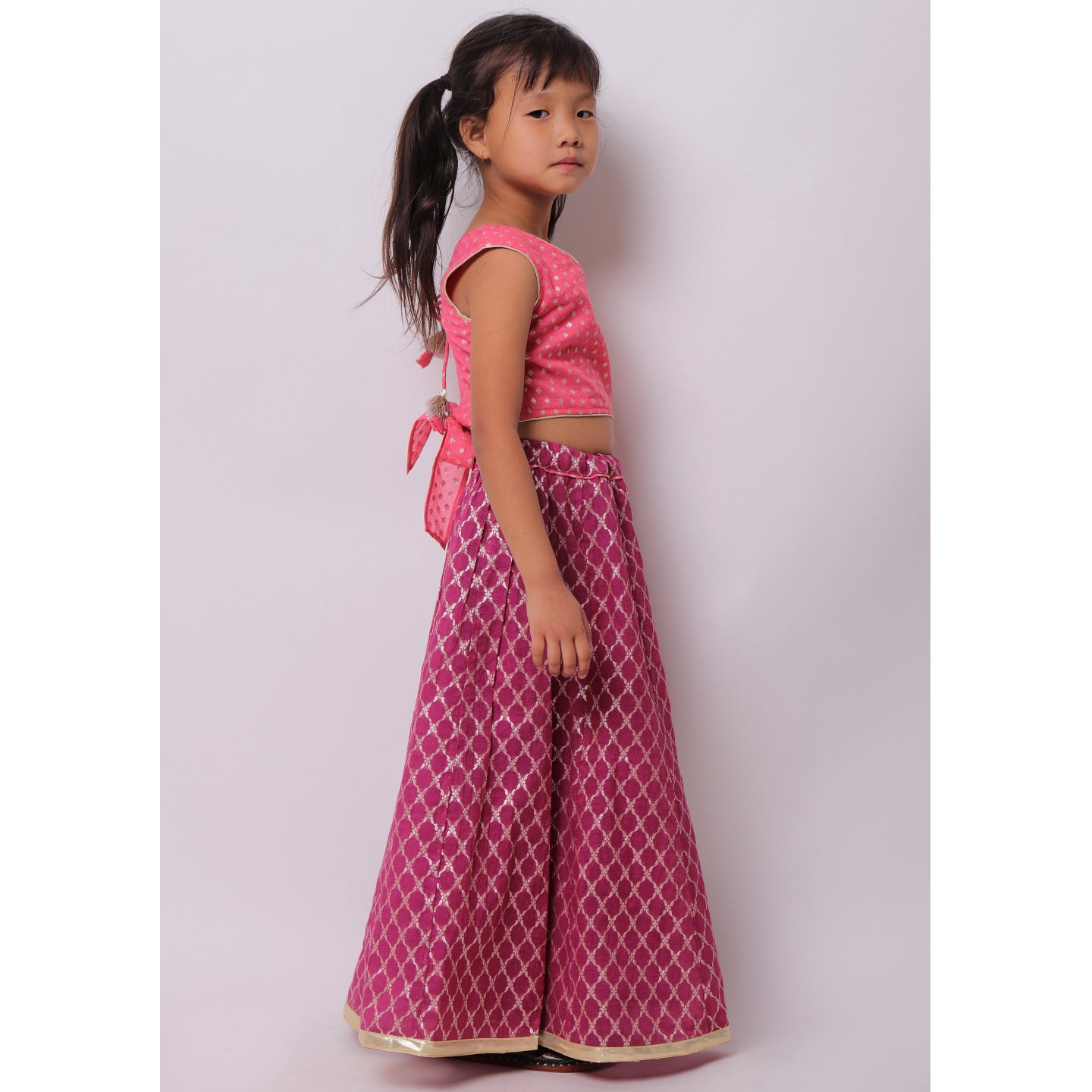 Banarasi Madhu Lehenga Pink- Purple