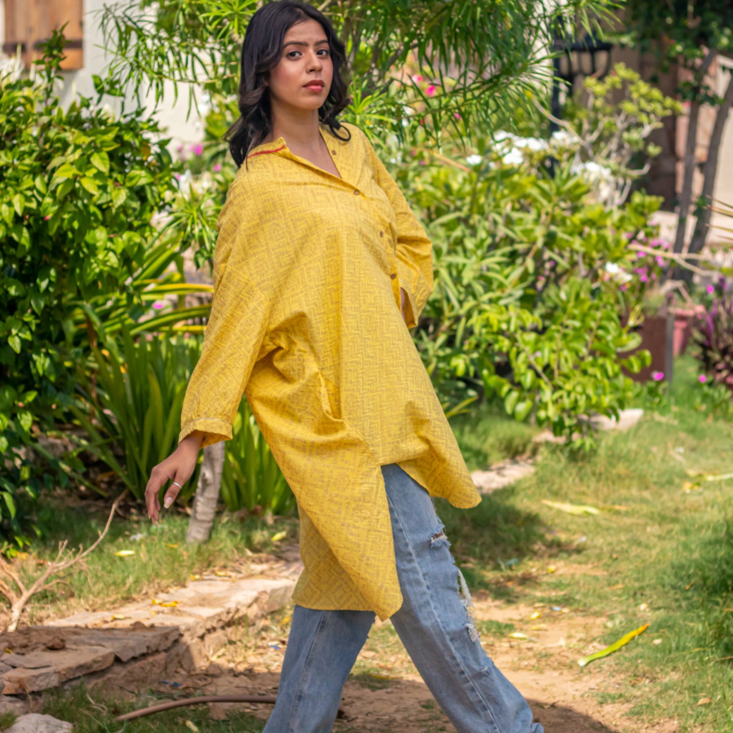 Women Block printed Oversized shirt dress