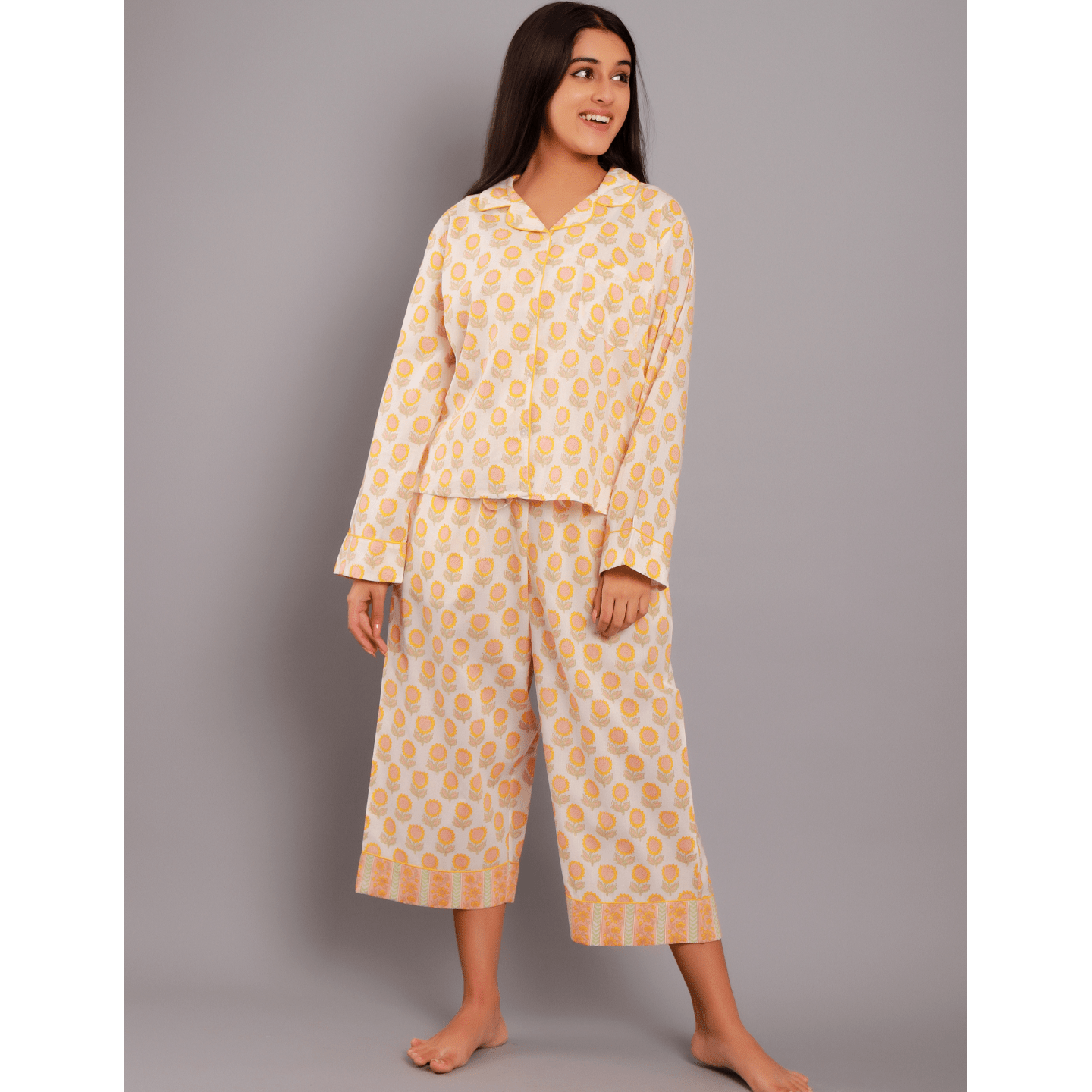 Women Night Suit Sunflower