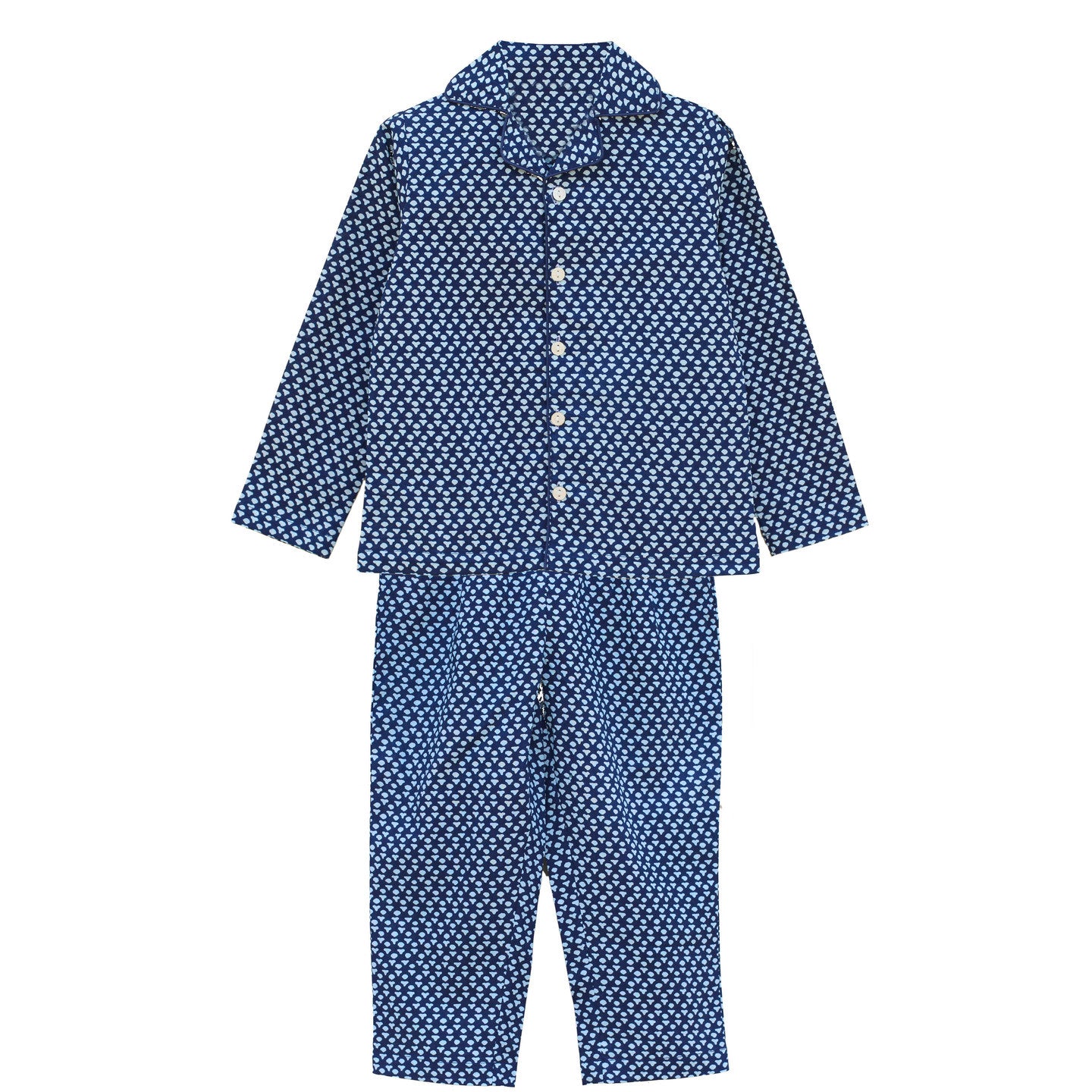 Printed Unisex Night Suit Buti Blue