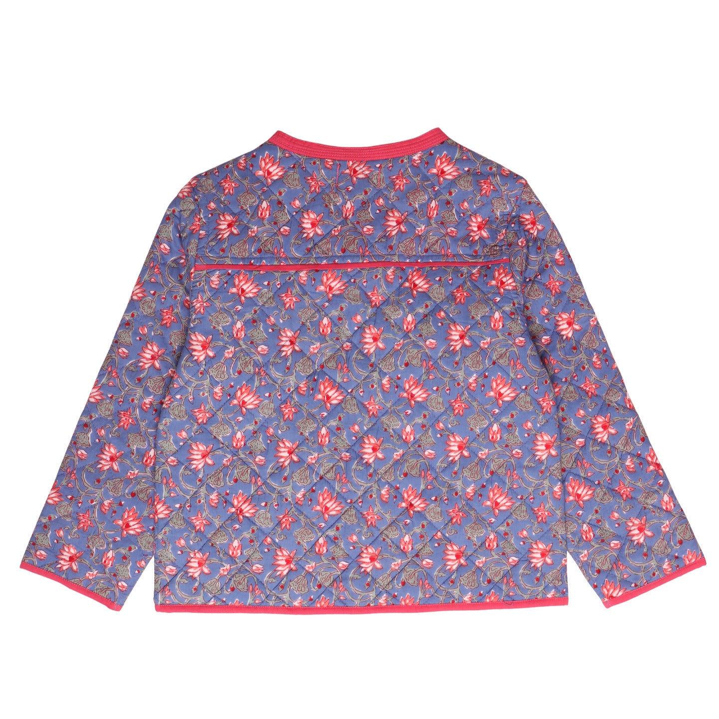 Quilted Reversible Jacket Lotus Print