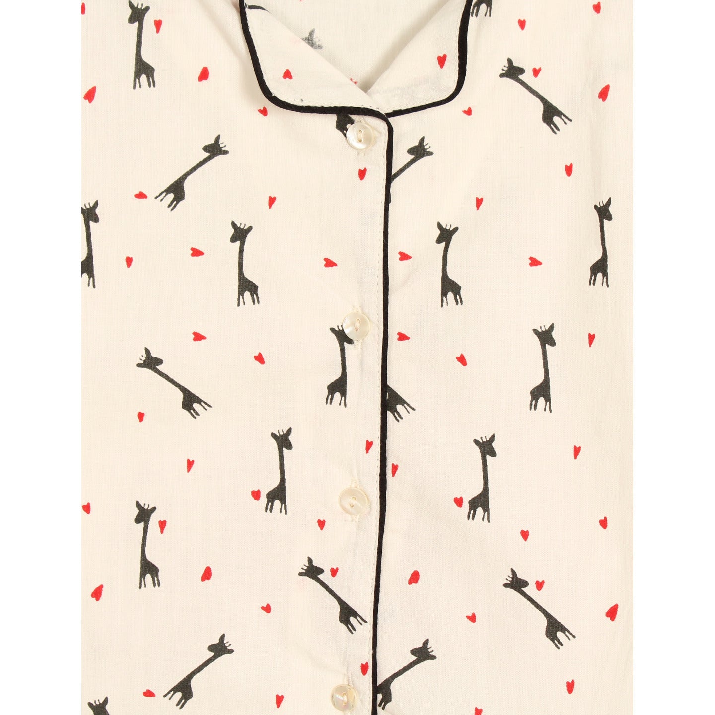 Printed unisex Night Suit Giraffe Black