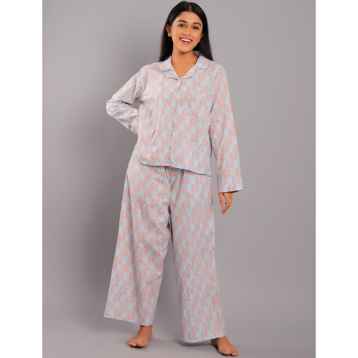 Bunny Night Suit PJ Set Blue