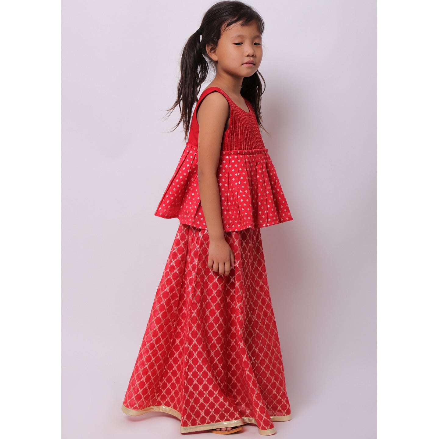 Banarasi Simone Lehenga choli Red