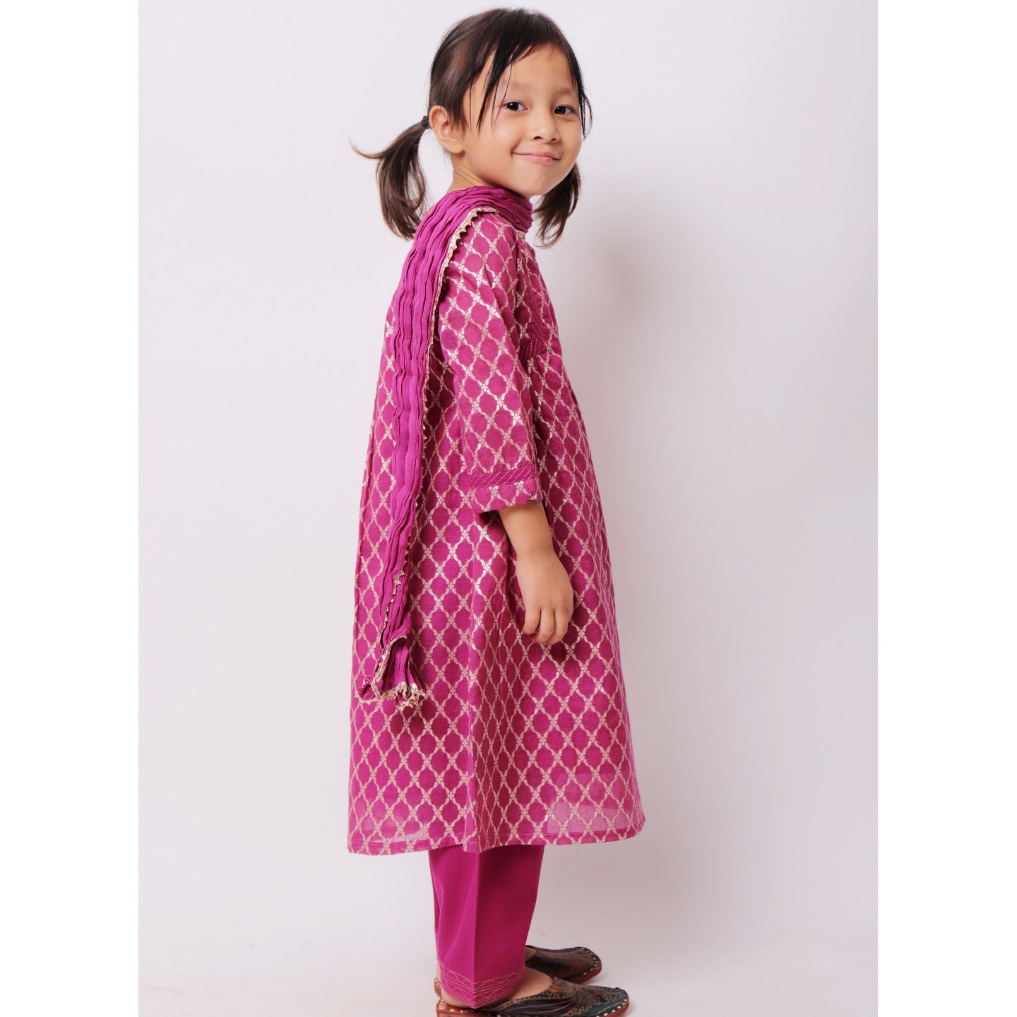 Banarasi Shaili Kurta Set Purple