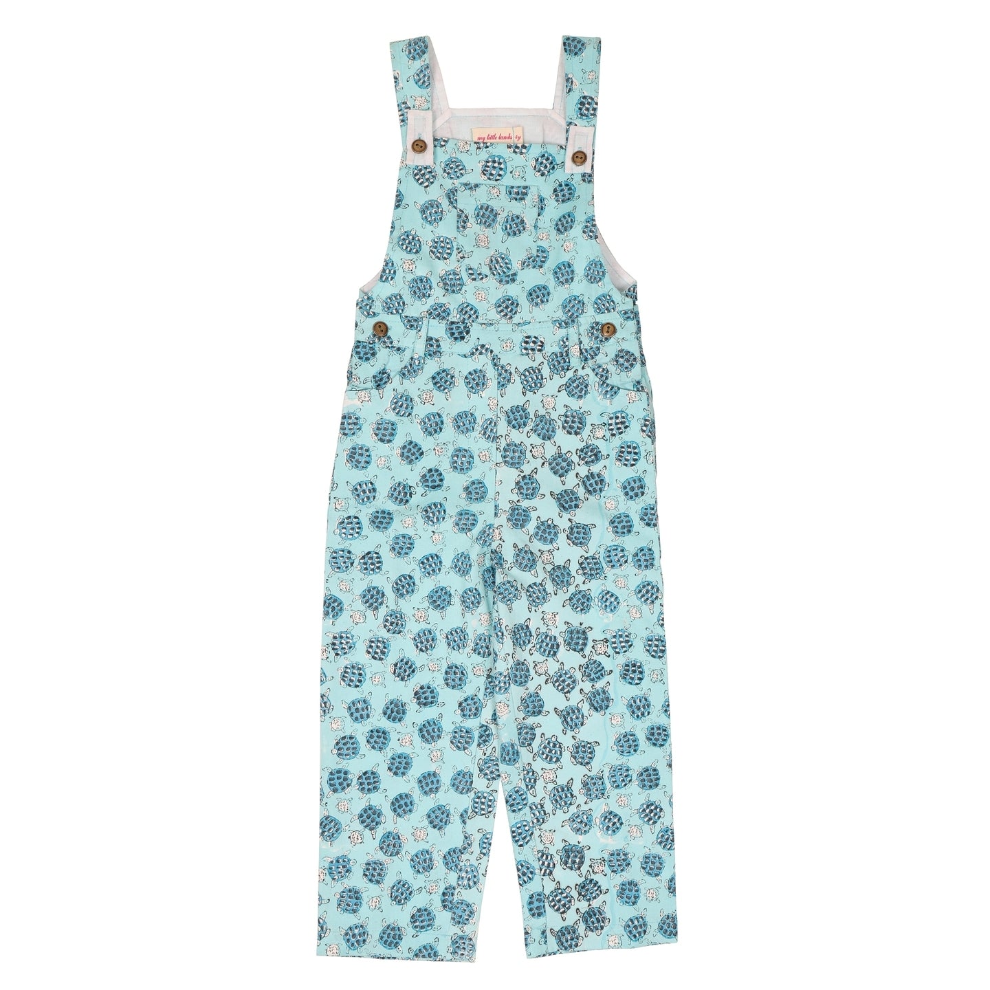 Tortoise print Full Length Dungarees Blue