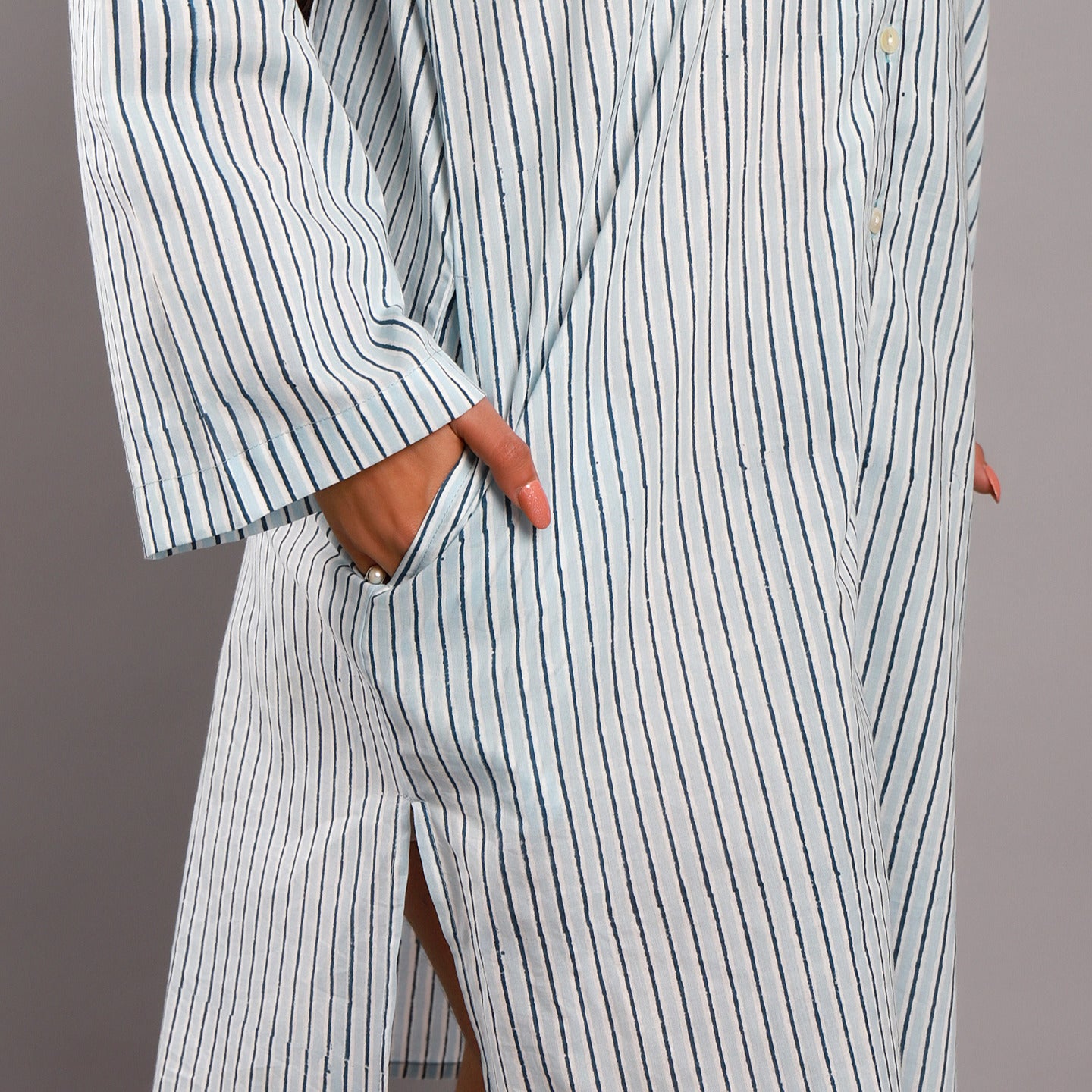 Striped Night Shirt Blue