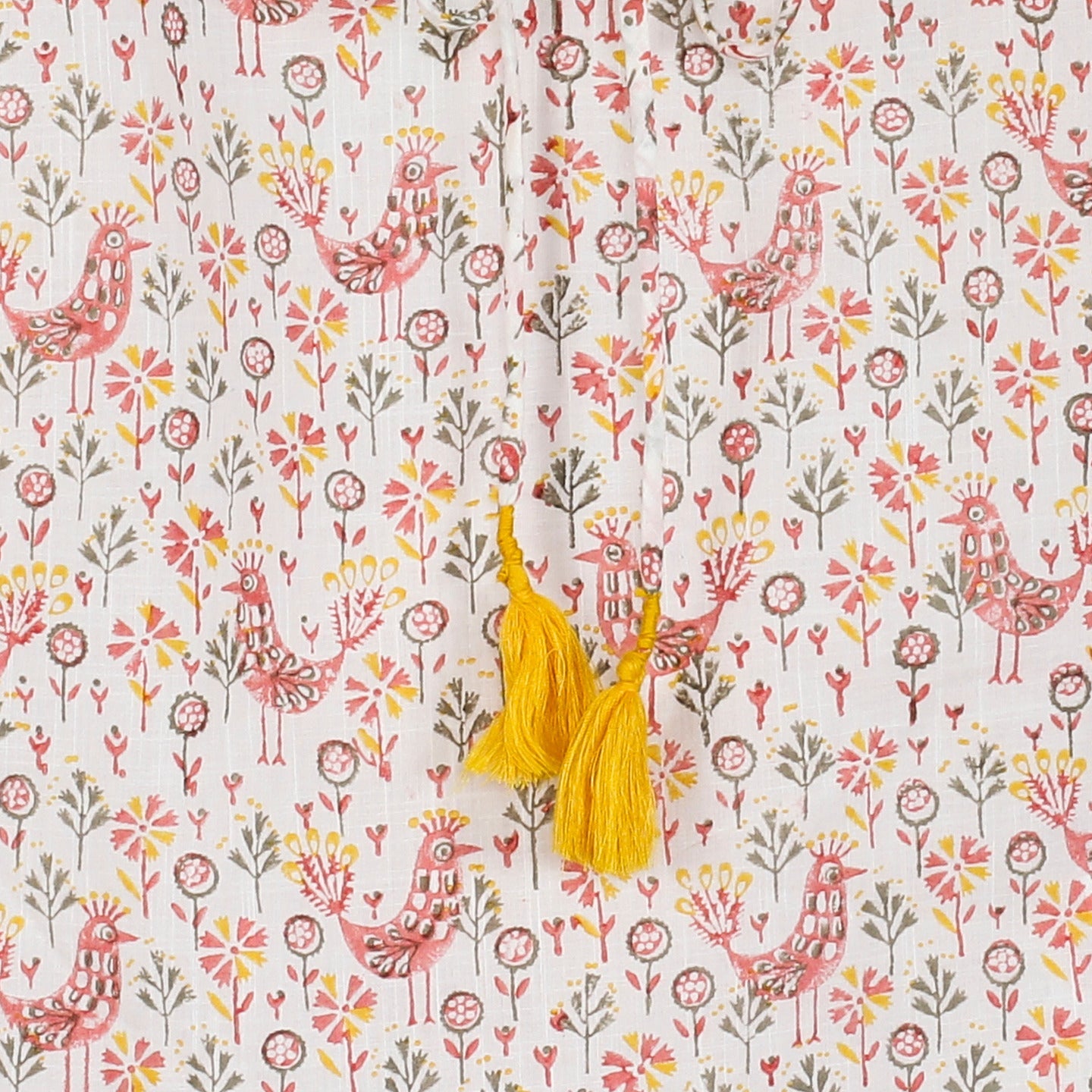 Block Printed Top Megha Peacock Pink