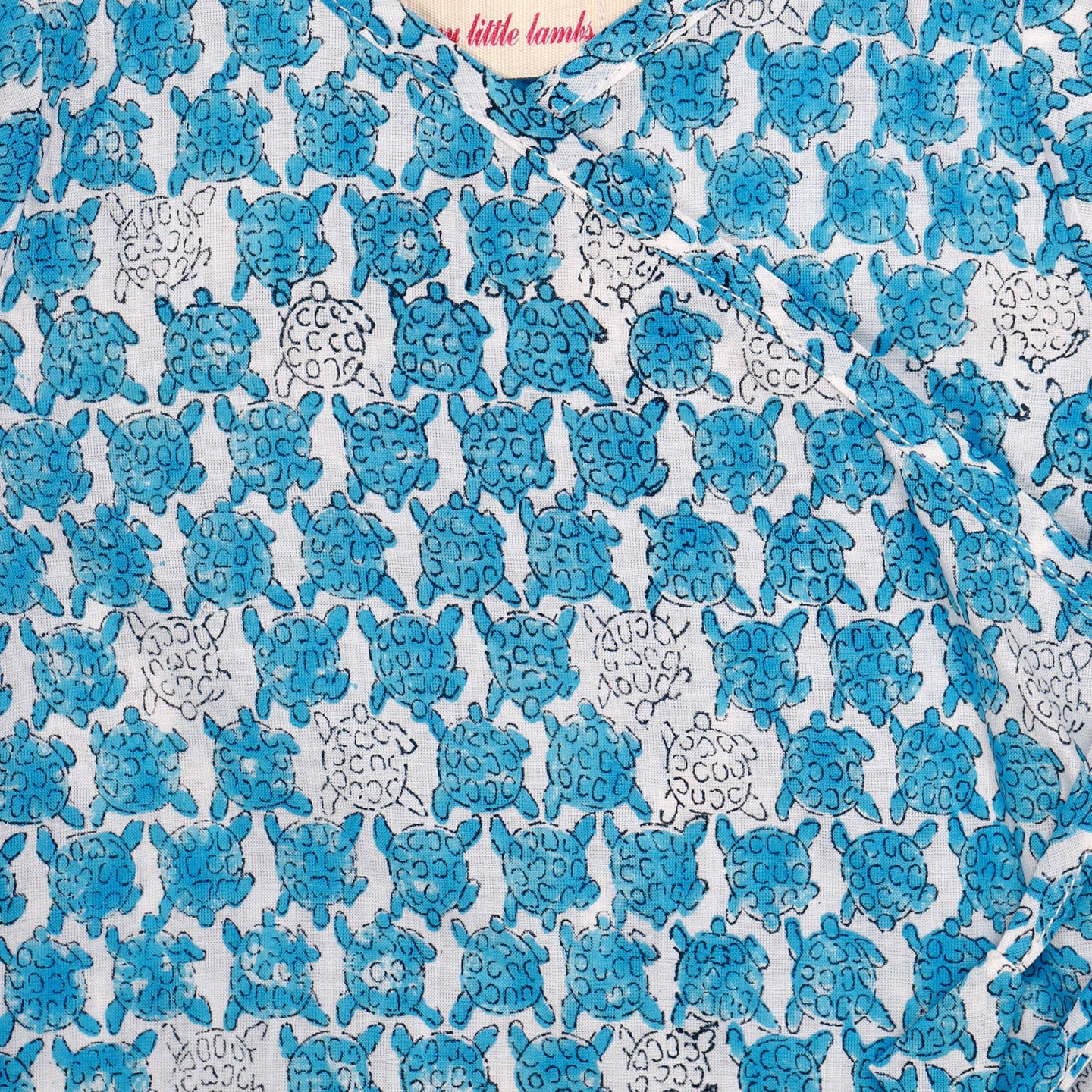 Block Printed Baby Clothing Set Sea Turtle Blue