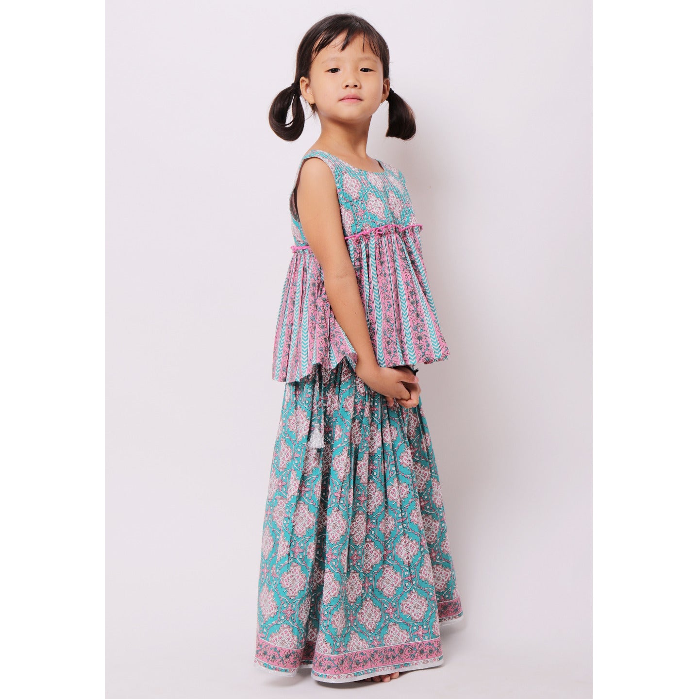 Mandala Lehenga Choli Turquoise blue