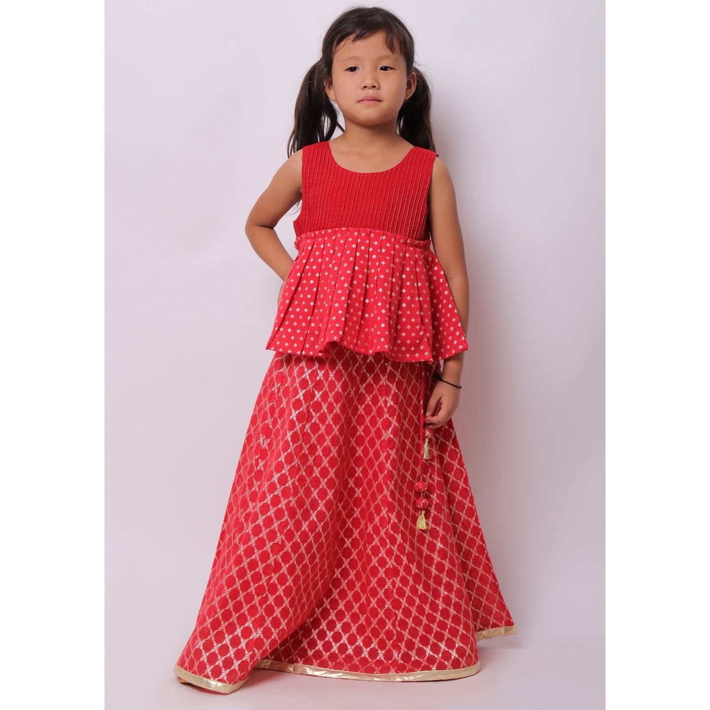 Banarasi Simone Lehenga choli Red