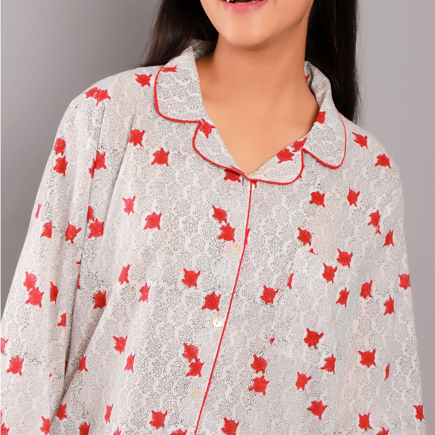 Tortoise Night Suit PJ Set Red