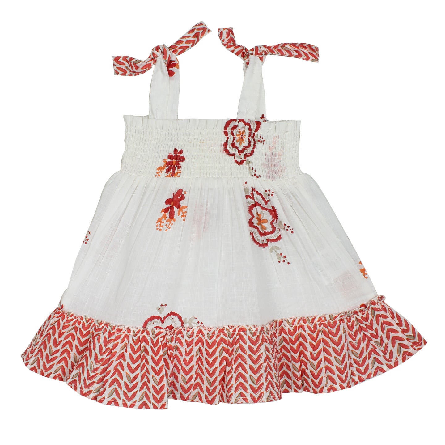 Block Printed Dress Piya Red