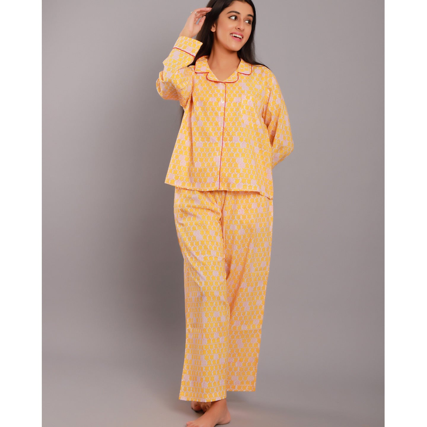 Tortoise Night Suit PJ Set Yellow
