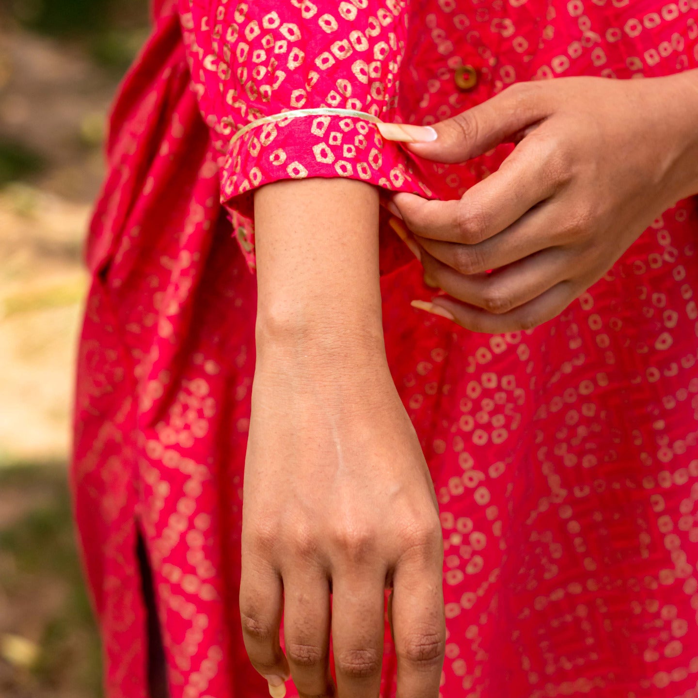 Women Block printed oversized shirt Coral