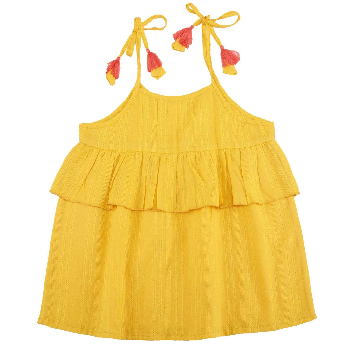 Cotton Dobby Solid strap Top Kamya Yellow