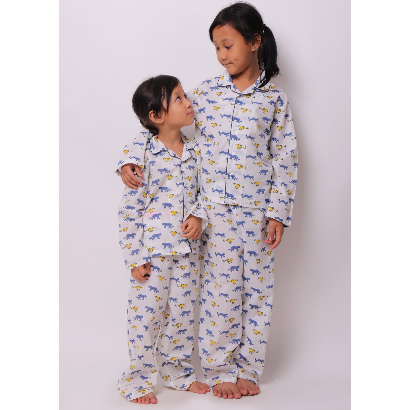 Leopard Unisex Night Suit Blue