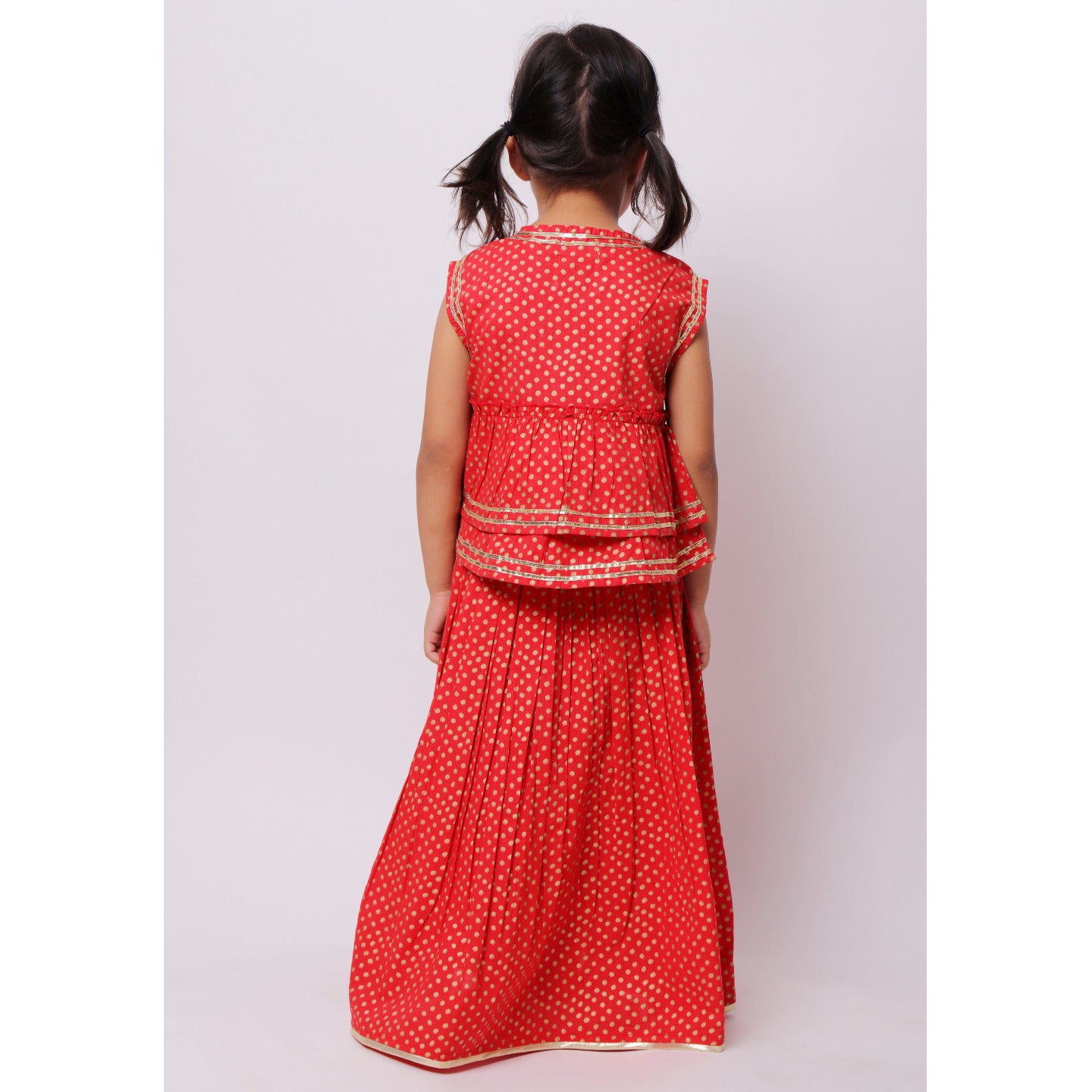 Dot Red Lehenga Choli Set