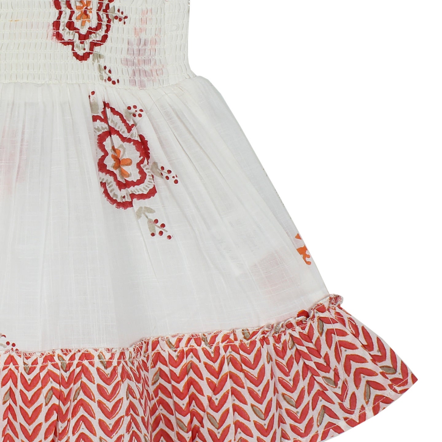 Block Printed Dress Piya Red