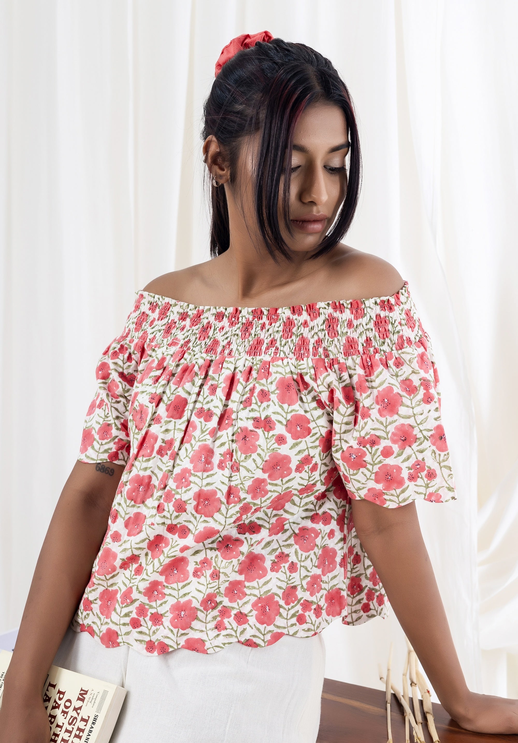 Rosia Top Floral Red